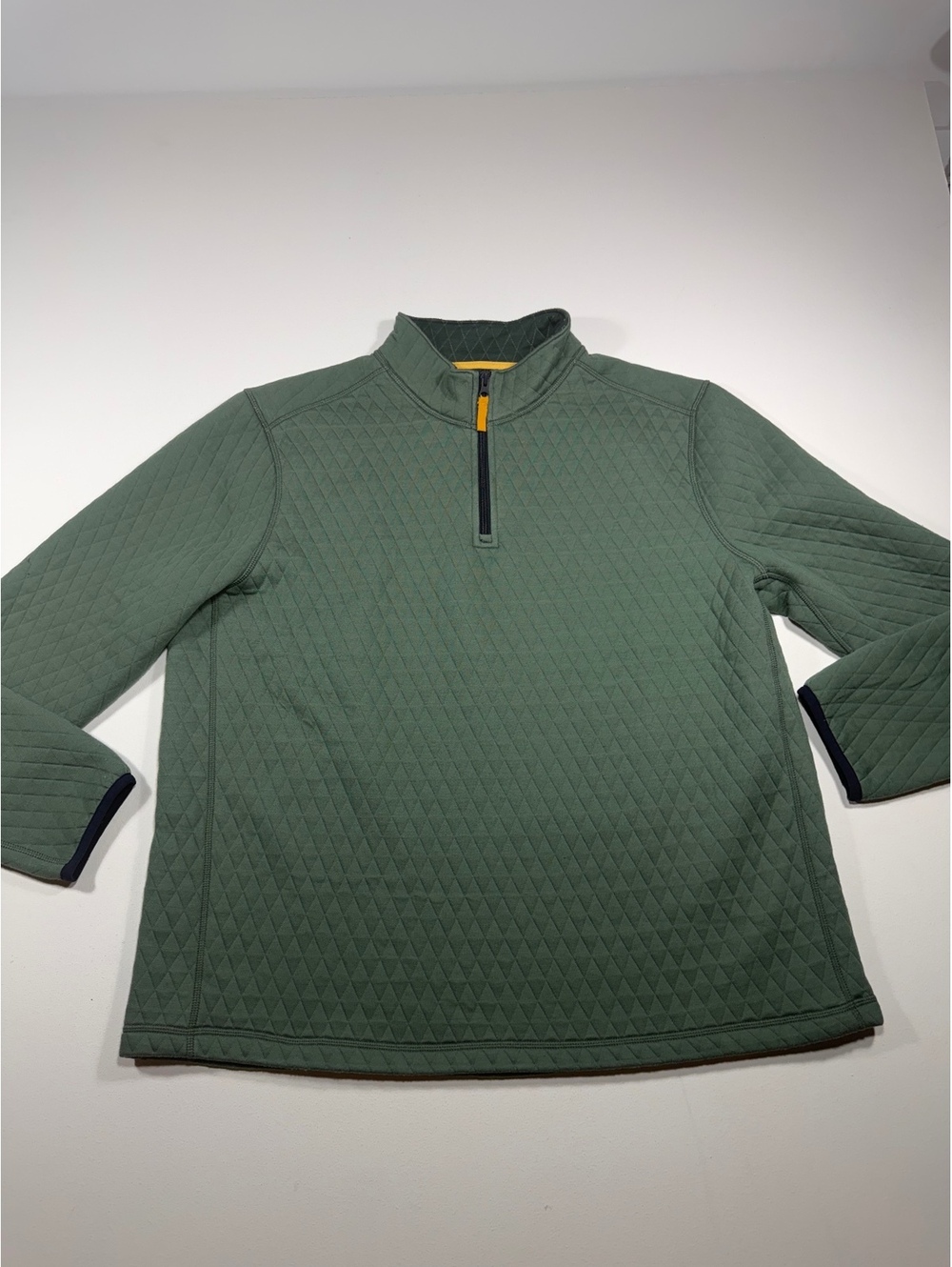 J.Crew Authentic Fleece Quilted 1/4 Zip Pullover Olive Green Men’s XXL